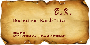 Bucheimer Kamélia névjegykártya